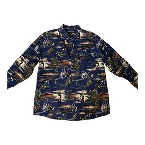 Field & Stream MENS Shirt XL Blue Long Sleeve Hunting Bird Dog Outdoor Sportsman